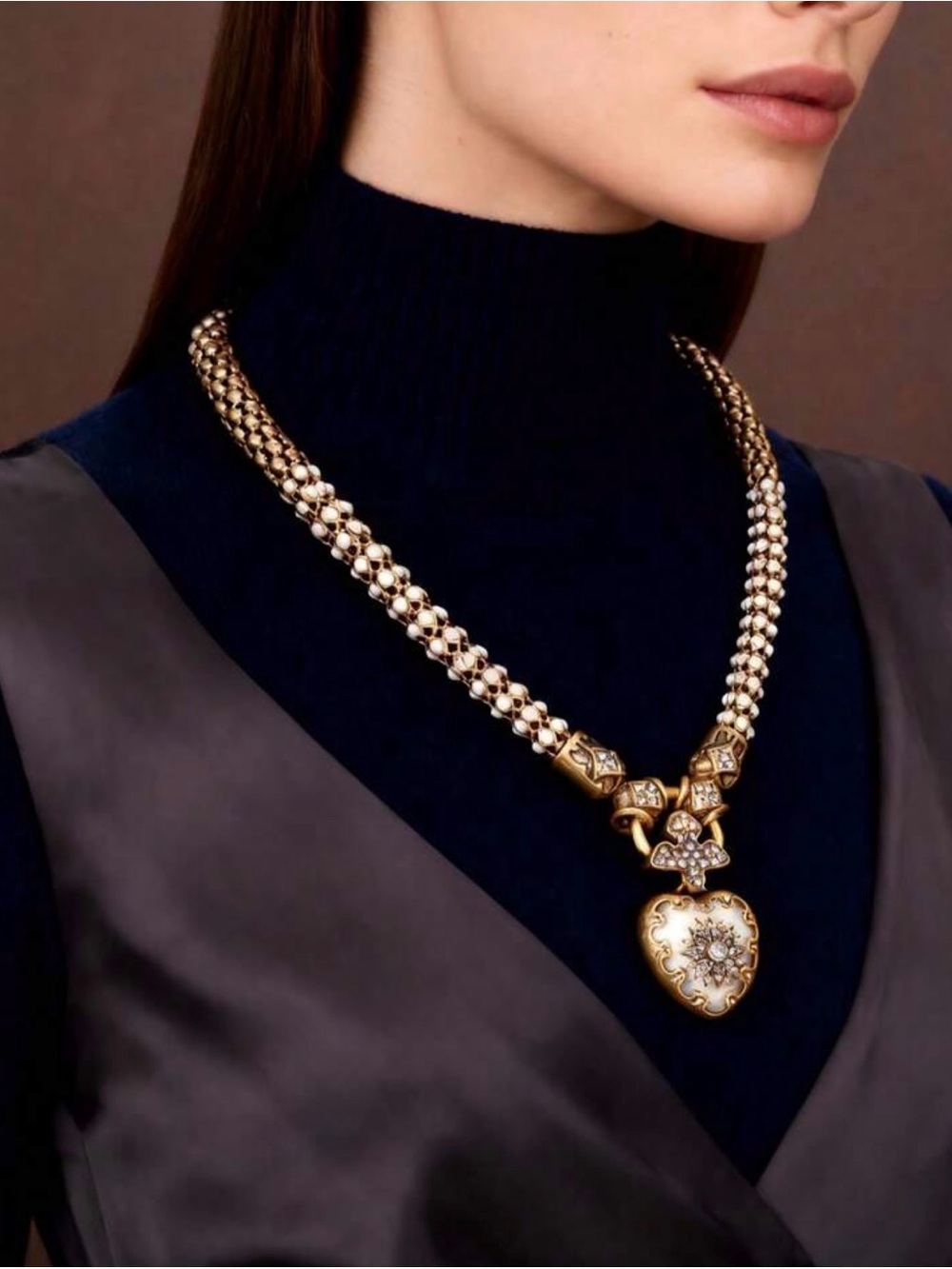 Gold Heart Pendant Necklace - Women Jewelry